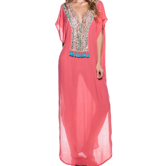 OndadeMar Dresses & Skirts - OndadeMar Resort Wear NWOT Miranda Beaded Kaftan